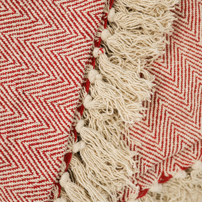 Chevron Cotton Throw Red