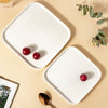 Square White Ceramic Dinner Plate - Serving plate, rice plate, ceramic dinner plates| Plates for dining table & home decor