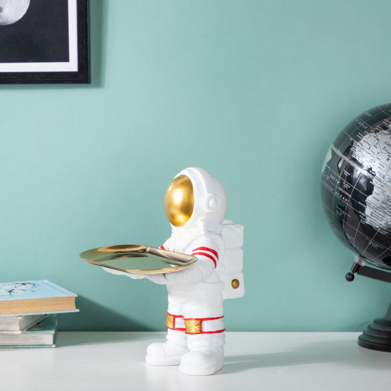 Astronaut Decor Showpiece With Trinket Tray 9 Inch - Showpiece | Home decor item | Room decoration item