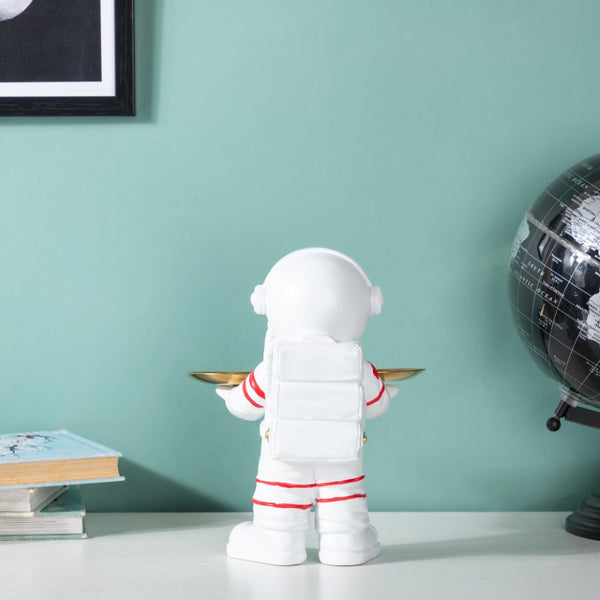 Astronaut Decor Showpiece With Trinket Tray 9 Inch - Showpiece | Home decor item | Room decoration item