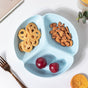 Ceramic Round Section Plate Blue - Serving plate, snack plate, momo plate, plate with compartment | Plates for dining table & home decor