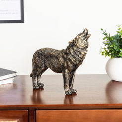 Antique Howling Wolf Showpiece 9 Inch - Showpiece | Home decor item | Room decoration item