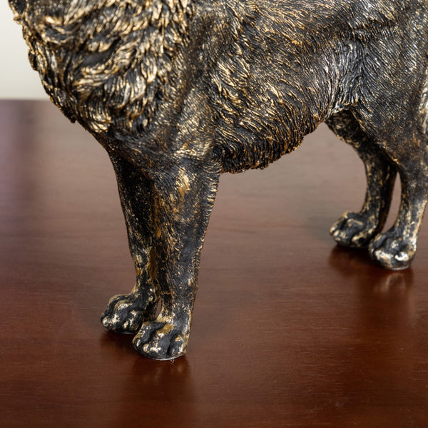 Antique Howling Wolf Showpiece 9 Inch