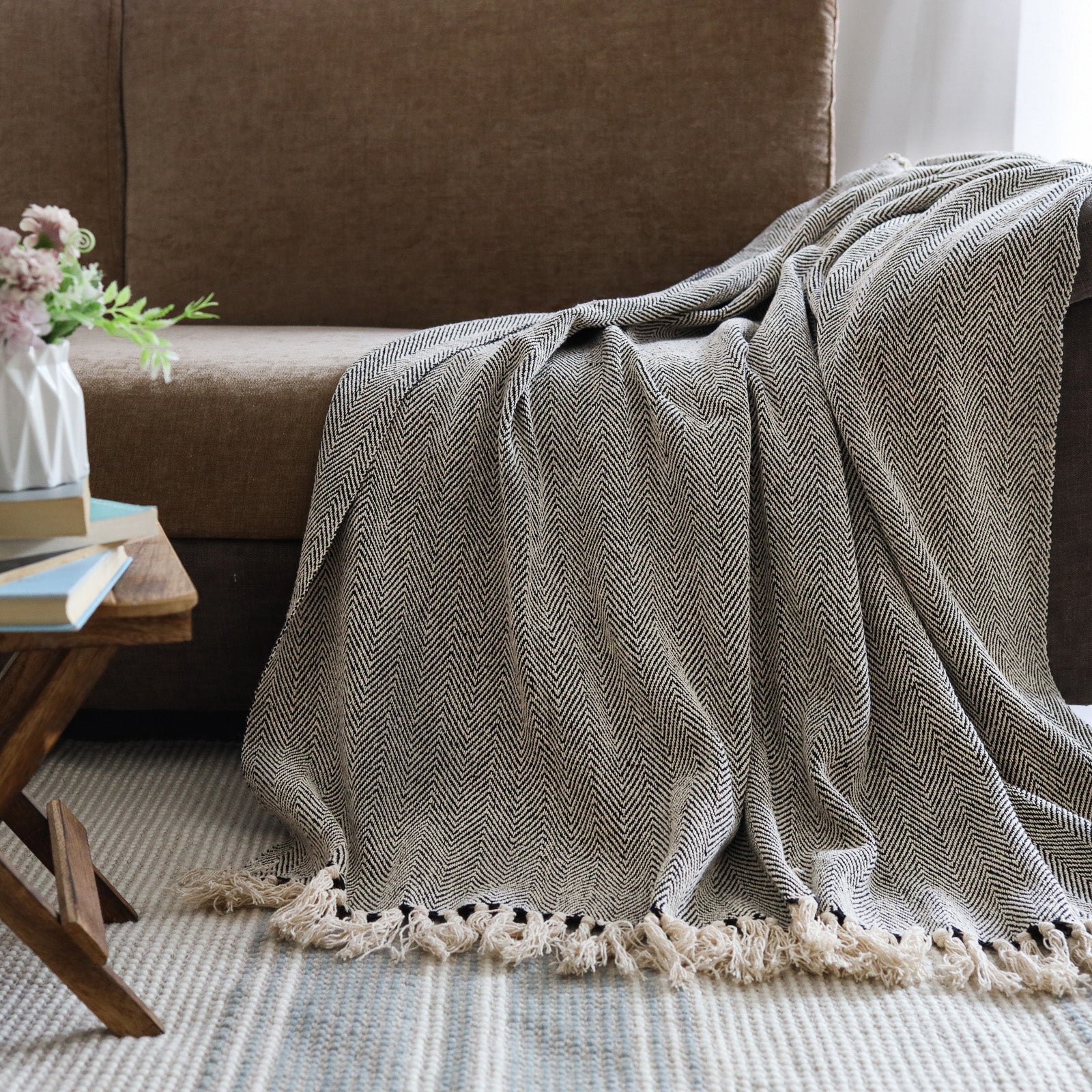 Cotton throw blanket sale