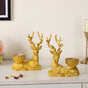 Reindeer Candle Stand Showpiece Gold Set Of 2 7 Inch