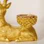 Reindeer Candle Stand Showpiece Gold Set Of 2 7 Inch