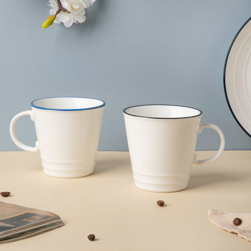 Riona Ceramic Teacup White And Blue- Tea cup, coffee cup, cup for tea | Cups and Mugs for Office Table & Home Decoration