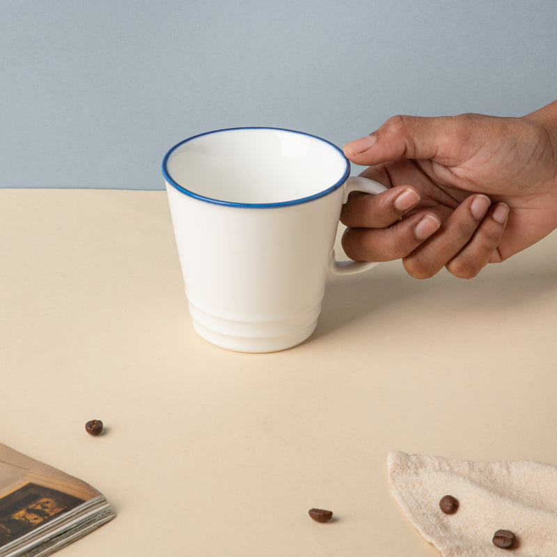 Riona Ceramic Teacup White And Blue- Tea cup, coffee cup, cup for tea | Cups and Mugs for Office Table & Home Decoration