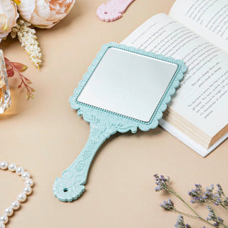 Victorian Ornate Square Mirror Blue