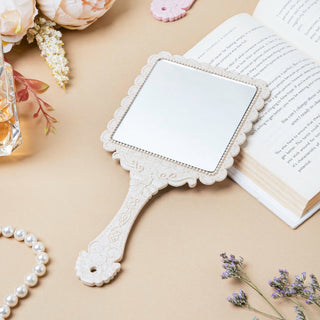 Vintage Classic Hand Mirror Ivory
