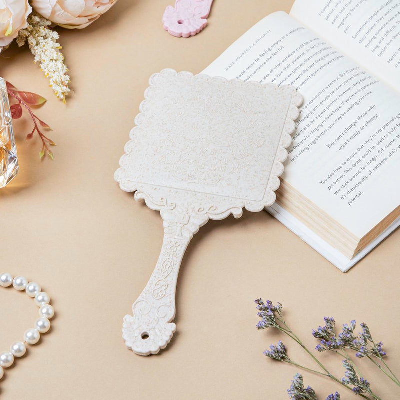 Vintage Classic Hand Mirror Ivory - Handheld mirror: Buy mirror online | Mirror for dressing table and room decor