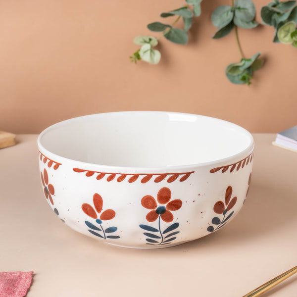 Carmella Floral Ceramic Serving Bowl 1.5 L - Bowl, ceramic bowl, serving bowls, noodle bowl, salad bowls, bowl for snacks, large serving bowl | Bowls for dining table & home decor