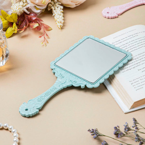 Victorian Ornate Square Mirror Blue - Handheld mirror: Buy mirror online | Mirror for dressing table and room decor