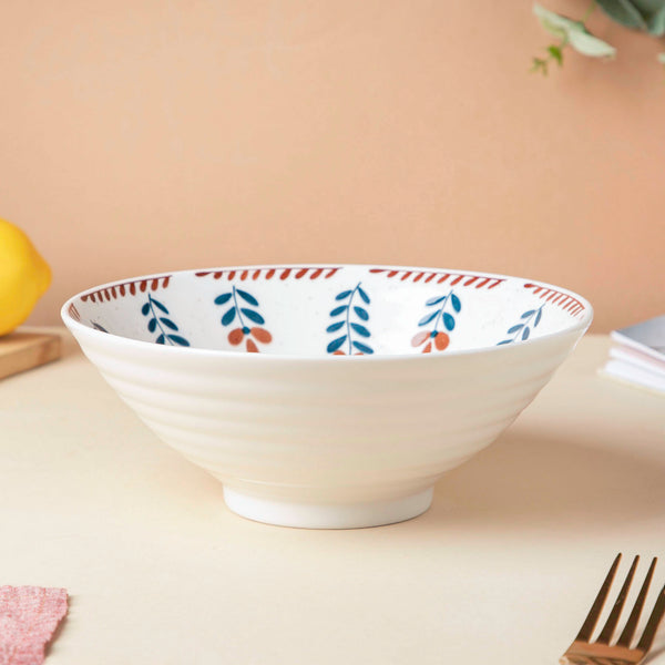Carmella Floral Ceramic Ramen Bowl 900 ml - Soup bowl, ceramic bowl, ramen bowl, serving bowls, salad bowls, noodle bowl | Bowls for dining table & home decor