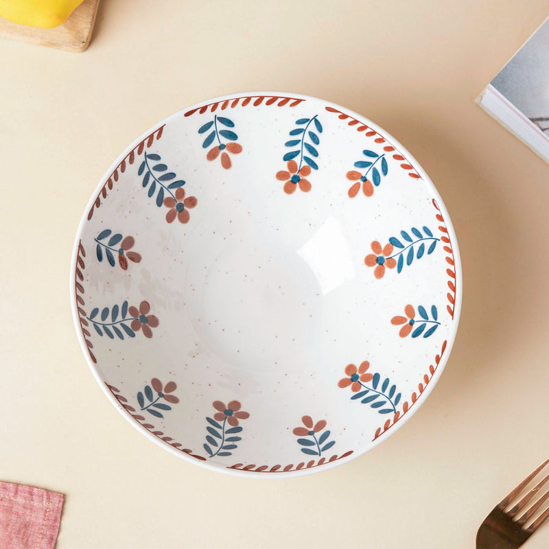 Carmella Floral Ceramic Ramen Bowl 900 ml - Soup bowl, ceramic bowl, ramen bowl, serving bowls, salad bowls, noodle bowl | Bowls for dining table & home decor
