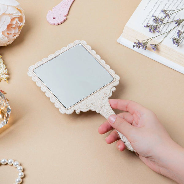 Vintage Classic Hand Mirror Ivory - Handheld mirror: Buy mirror online | Mirror for dressing table and room decor