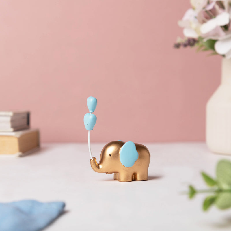 Blue Heart Elephant Decor - Showpiece | Home decor item | Room decoration item