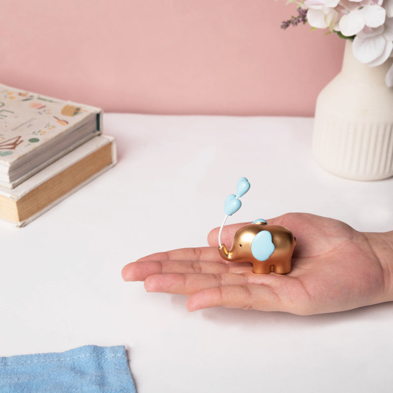 Blue Heart Elephant Decor - Showpiece | Home decor item | Room decoration item