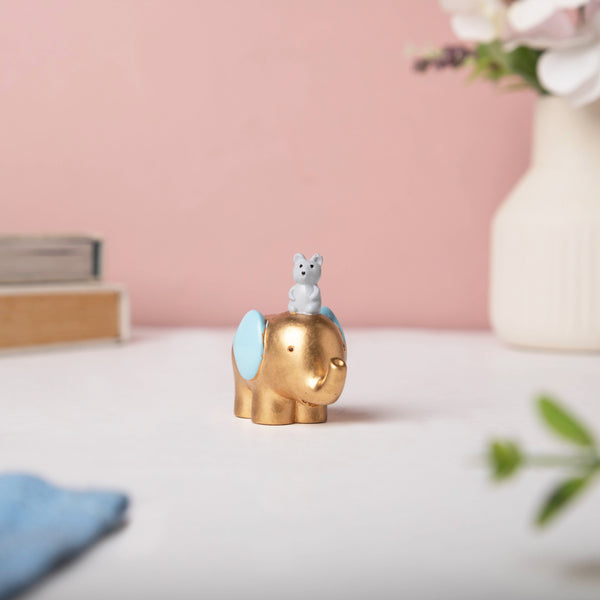 Blue Ear Elephant Decor - Showpiece | Home decor item | Room decoration item
