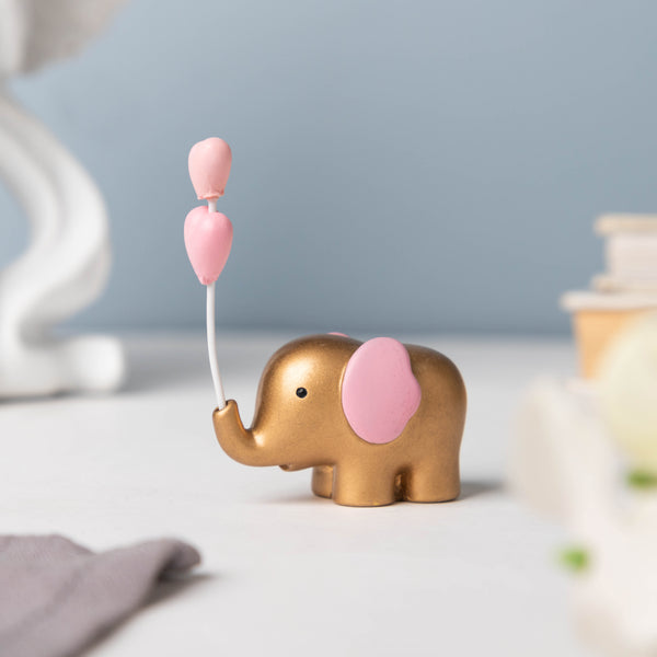 Pink Heart Elephant Decor - Showpiece | Home decor item | Room decoration item
