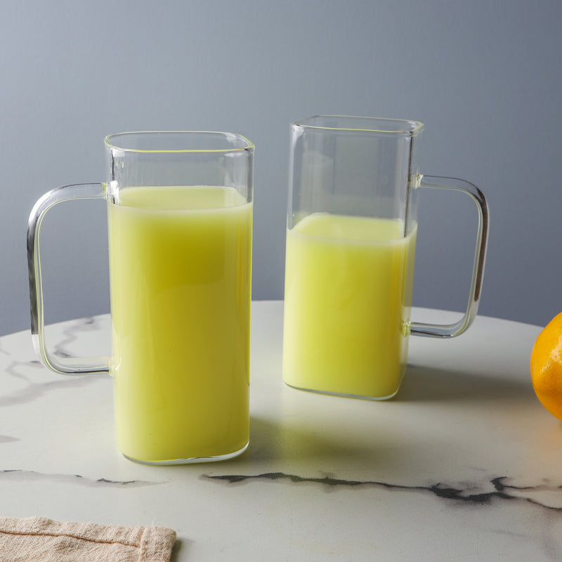 Transparent Mug Set of 2- Mug for coffee, tea mug, cappuccino mug | Cups and Mugs for Coffee Table & Home Decor