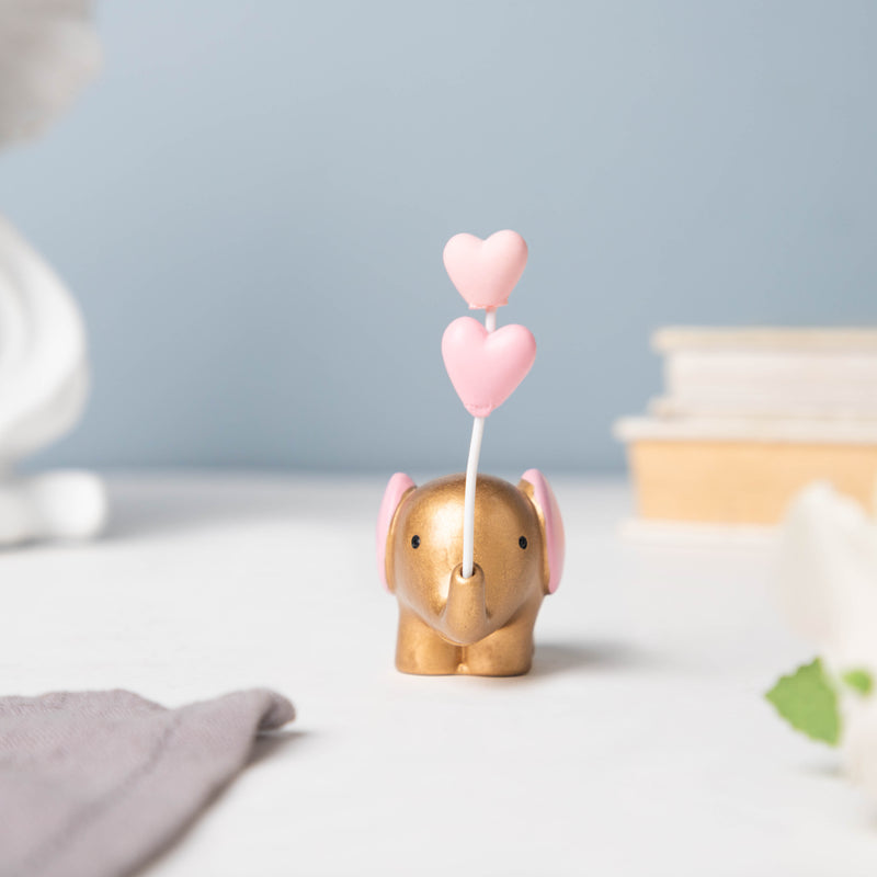 Pink Heart Elephant Decor - Showpiece | Home decor item | Room decoration item