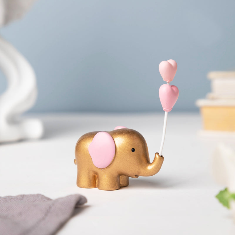 Pink Heart Elephant Decor - Showpiece | Home decor item | Room decoration item