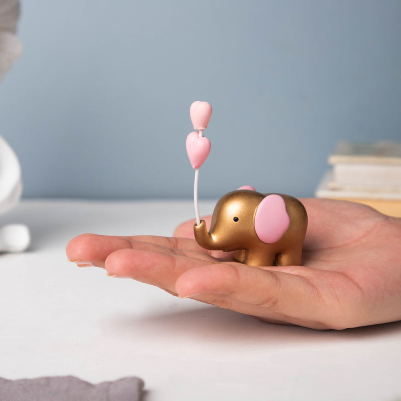 Pink Heart Elephant Decor - Showpiece | Home decor item | Room decoration item