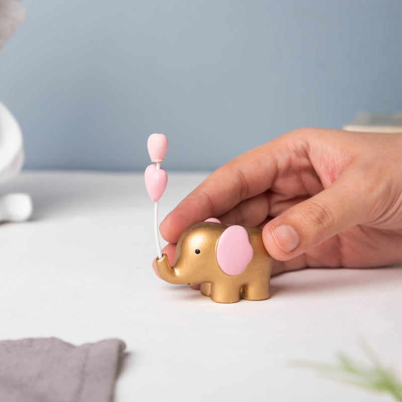 Pink Heart Elephant Decor - Showpiece | Home decor item | Room decoration item