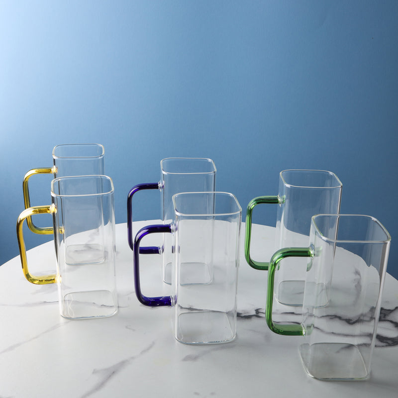 Transparent Mug Set of 2- Mug for coffee, tea mug, cappuccino mug | Cups and Mugs for Coffee Table & Home Decor