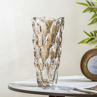 Oasis Crystal Glass Vase Amber Large 11 Inch