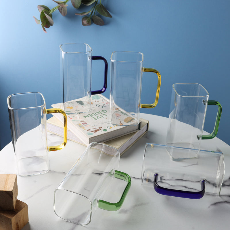 Transparent Mug Set of 2- Mug for coffee, tea mug, cappuccino mug | Cups and Mugs for Coffee Table & Home Decor