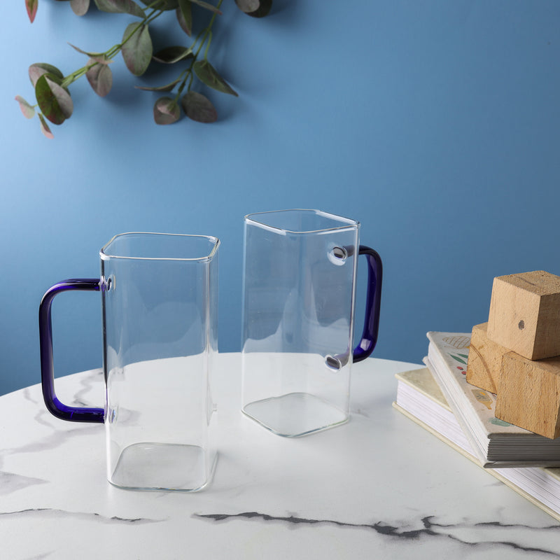 Transparent Mug Set of 2- Mug for coffee, tea mug, cappuccino mug | Cups and Mugs for Coffee Table & Home Decor