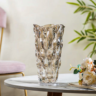Oasis Crystal Glass Vase Amber Small 9 Inch
