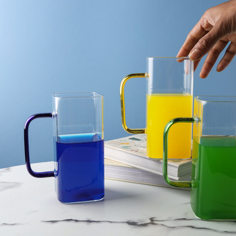 Transparent Mug Set of 2- Mug for coffee, tea mug, cappuccino mug | Cups and Mugs for Coffee Table & Home Decor