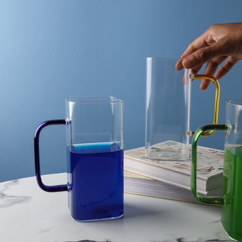 Transparent Mug Set of 2- Mug for coffee, tea mug, cappuccino mug | Cups and Mugs for Coffee Table & Home Decor