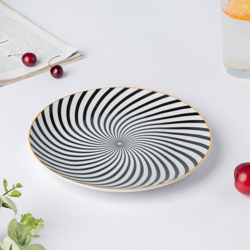 La Mode Spiral Snack Plate 8 Inch - Serving plate, snack plate, dessert plate | Plates for dining & home decor