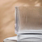 Rippled Rectangular Glass Vase 8 Inch