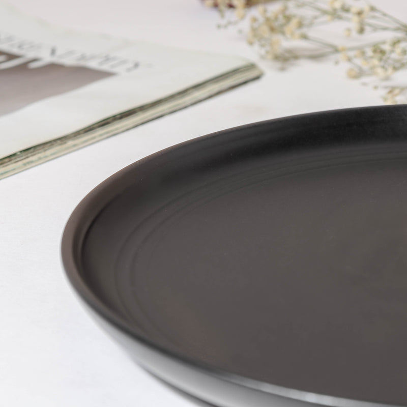 Bellinor Black Snack Plate 8 Inch - Serving plate, snack plate, dessert plate | Plates for dining & home decor