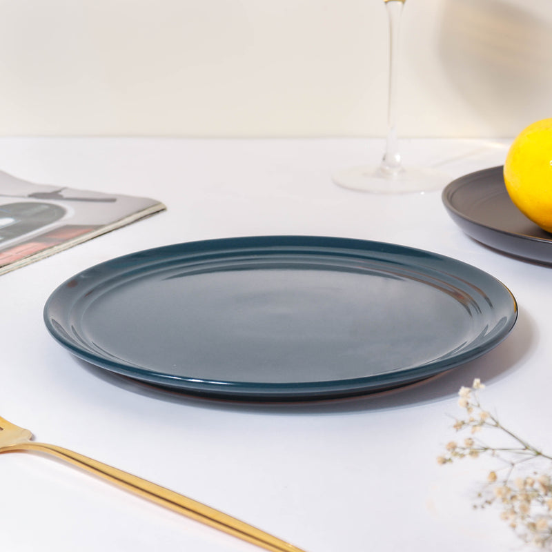 Azurine Prussian Blue Glossy Snack Plate 8 Inch - Serving plate, snack plate, dessert plate | Plates for dining & home decor