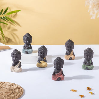 Monk Showpiece Set Of 6 - Showpiece | Home decor item | Room decoration item