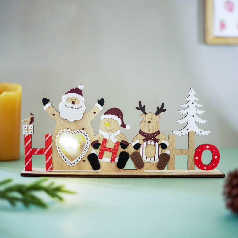 HOHOHO Christmas LED Light Family Showpiece 12 Inch - Showpiece | Home decor item | Room decoration item