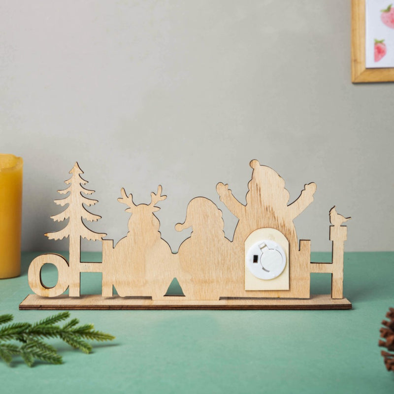 HOHOHO Christmas LED Light Family Showpiece 12 Inch - Showpiece | Home decor item | Room decoration item