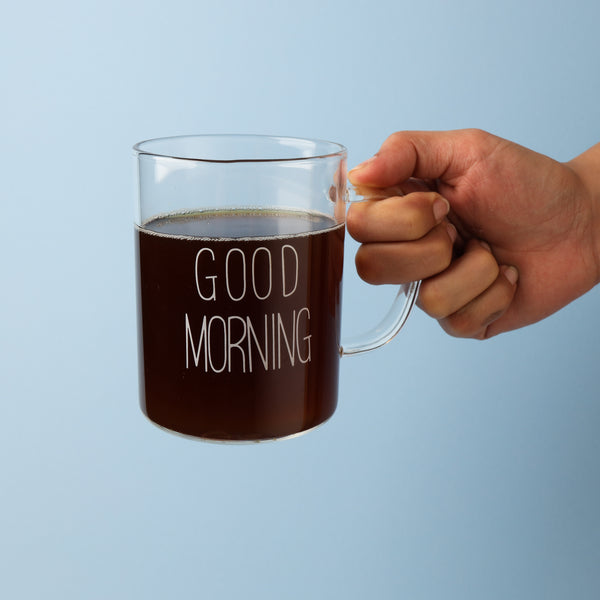 Transparent Good Morning Mug Set of 2