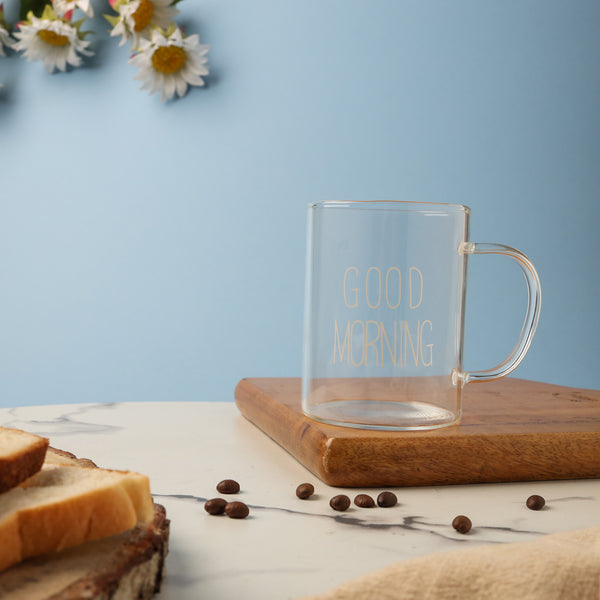 Transparent Good Morning Mug Set of 2