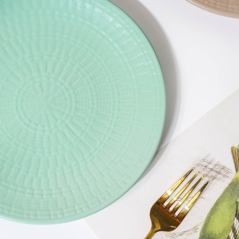 Aamirah Green Patterned Snack Plate 8 Inch - Serving plate, snack plate, dessert plate | Plates for dining & home decor