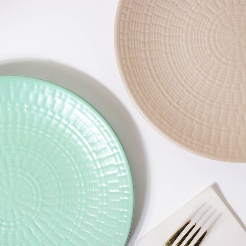 Aamirah Green Patterned Snack Plate 8 Inch - Serving plate, snack plate, dessert plate | Plates for dining & home decor