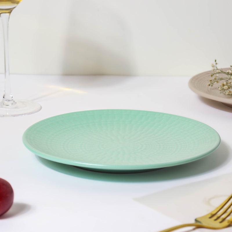 Aamirah Green Patterned Snack Plate 8 Inch - Serving plate, snack plate, dessert plate | Plates for dining & home decor