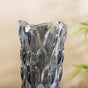 Dune Crystal Glass Vase Grey Large 11 Inch