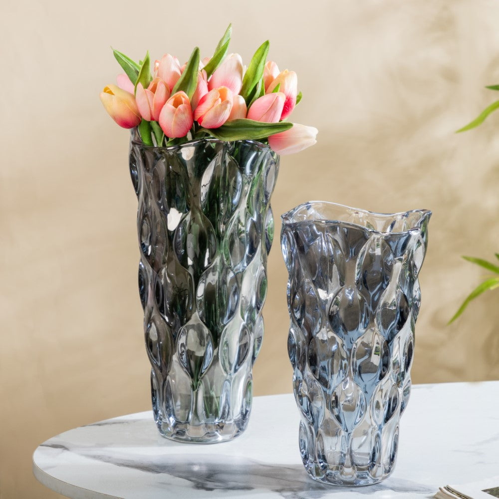 Glass Vase - Buy Crystal Glass Vase Grey Small Online | Nestasia